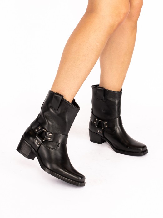 Leather Biker Boot