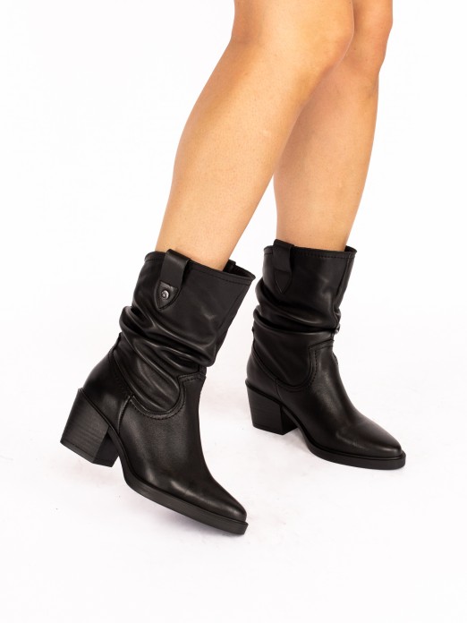 Mid-Calf Texan Boot in Leather