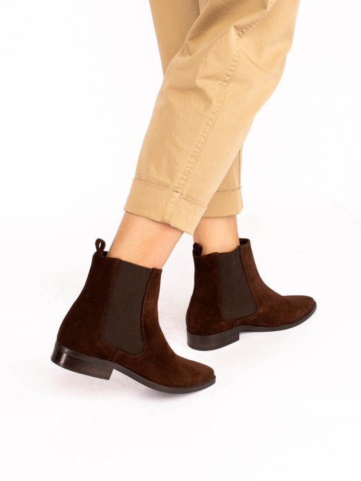 Suede Elastic Ankle Boot