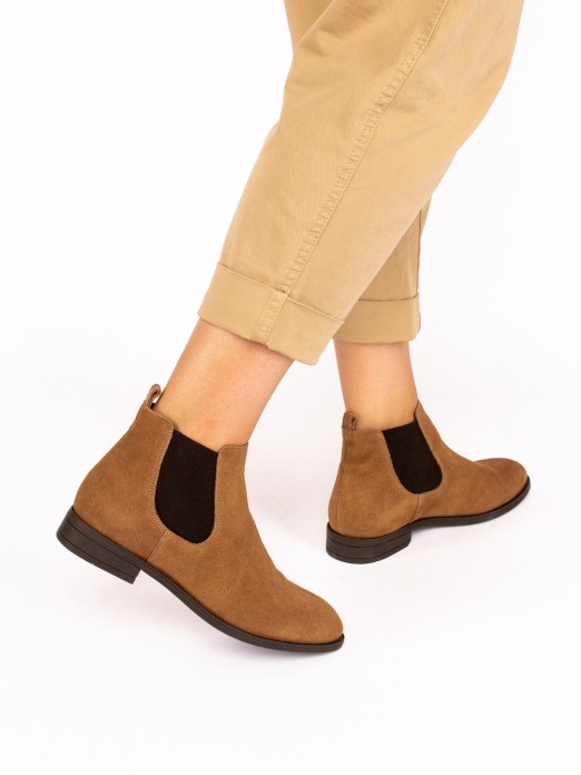 Suede Elastic Ankle Boot