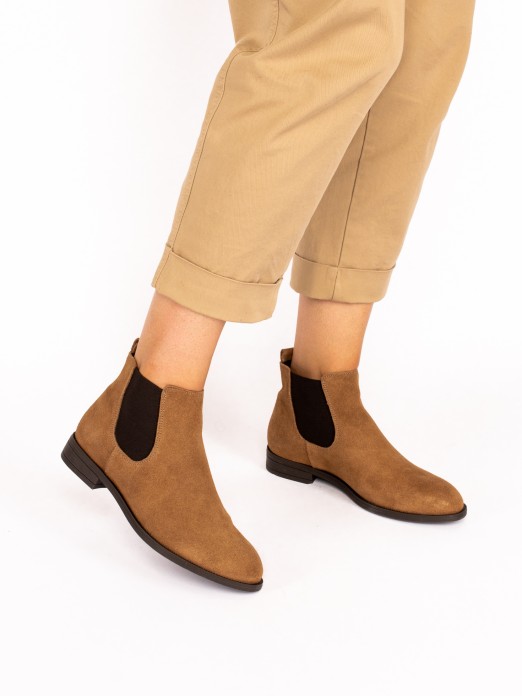 Suede Elastic Ankle Boot