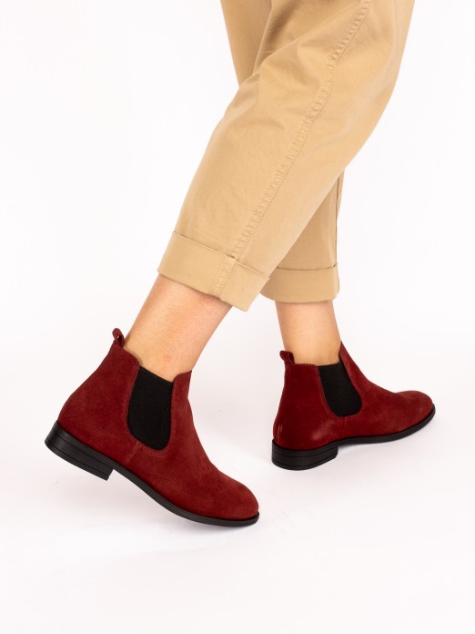 Suede Elastic Ankle Boot