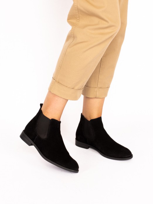 Suede Elastic Ankle Boot