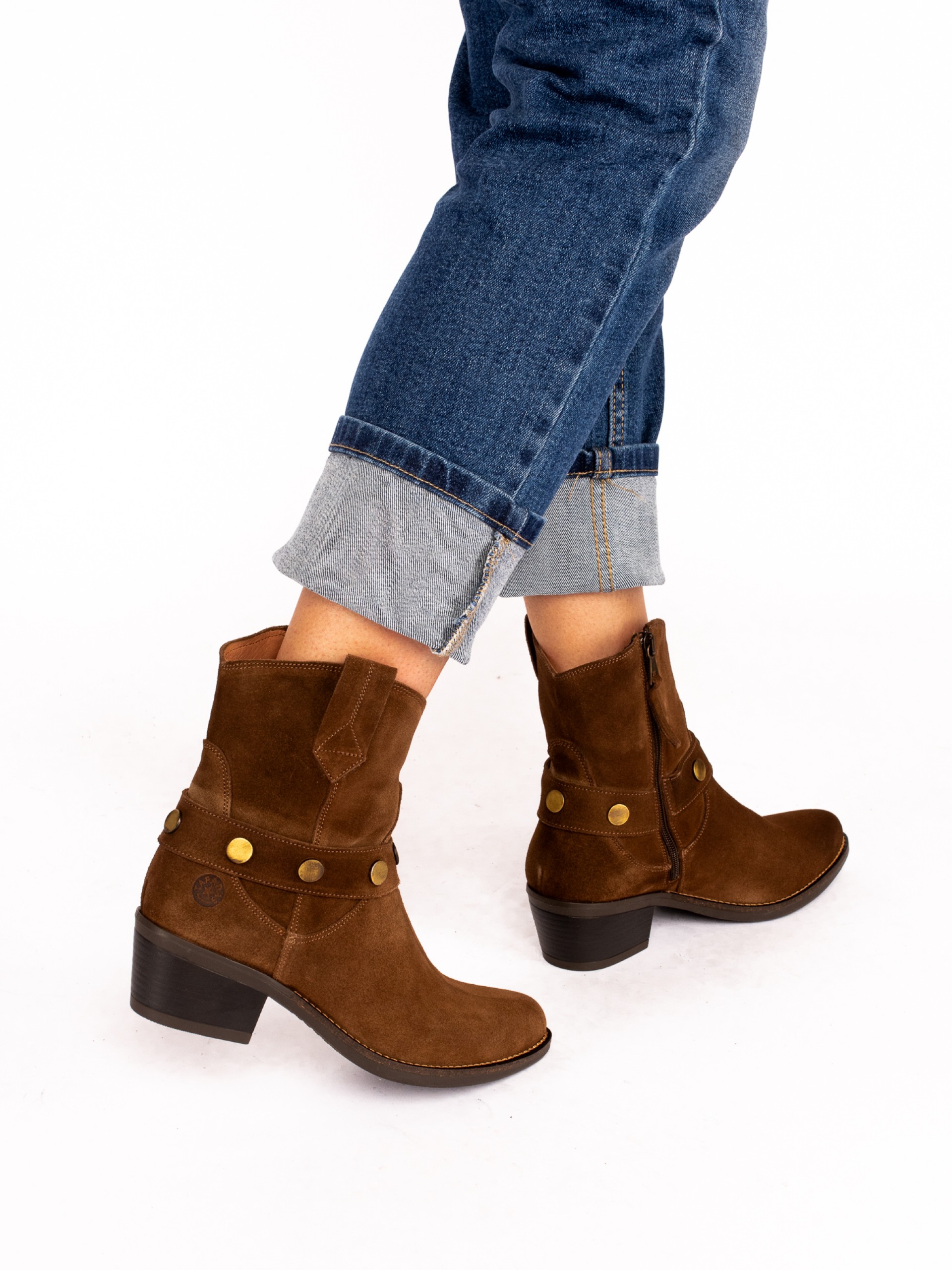 Suede Texan Boot with Studs