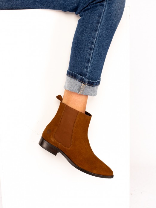 Suede Elastic Ankle Boot