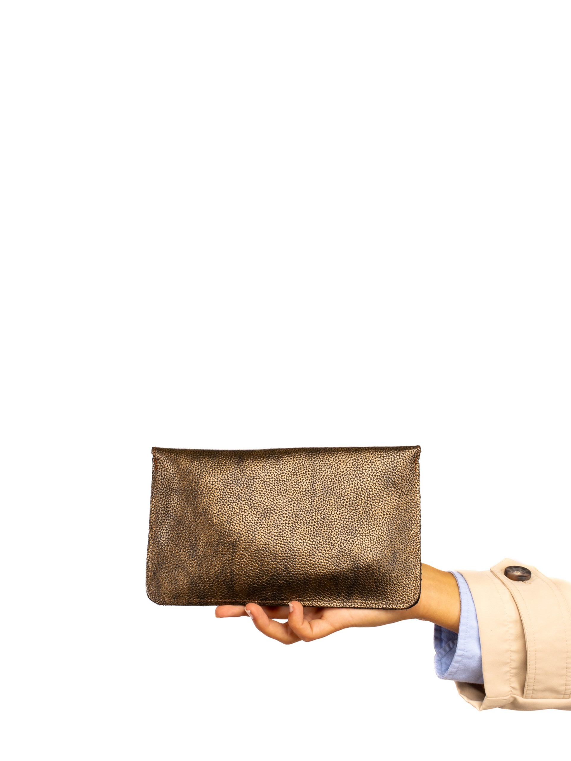 Metallic Embossed Leather Wallet