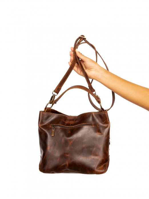 Hand and Shoulder Bag in Leather