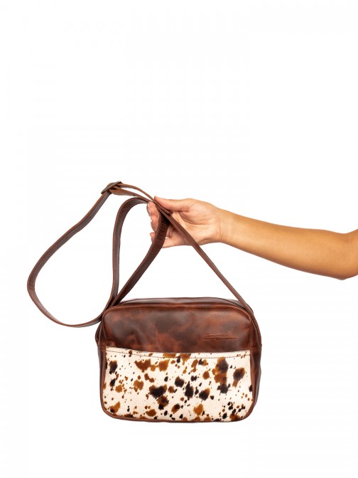 Crossbody Leather Bag with Fur