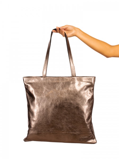 Metallic Leather Shoulder Bag