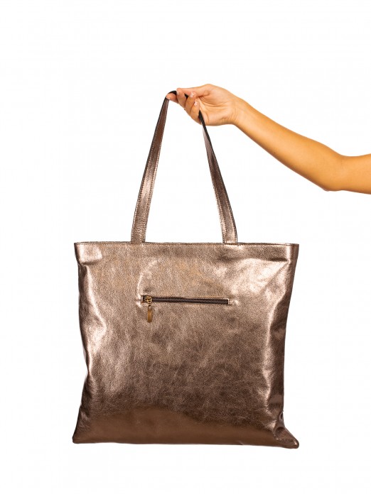 Metallic Leather Shoulder Bag