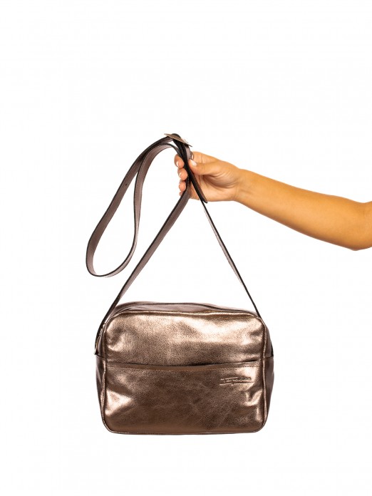 Metallic Leather Crossbody Bag