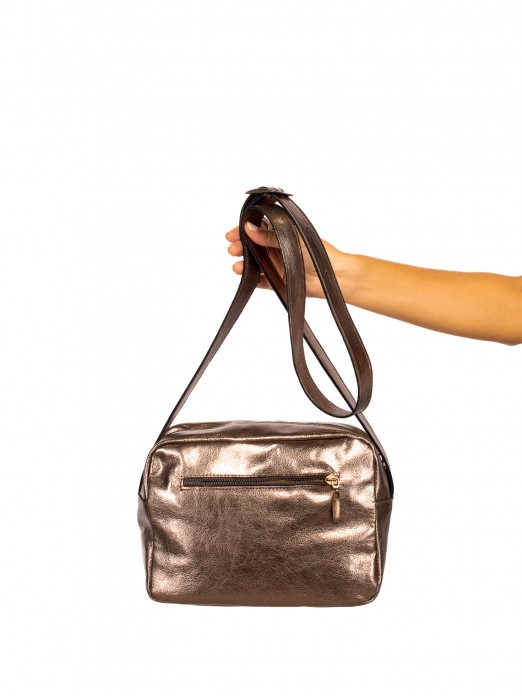 Metallic Leather Crossbody Bag