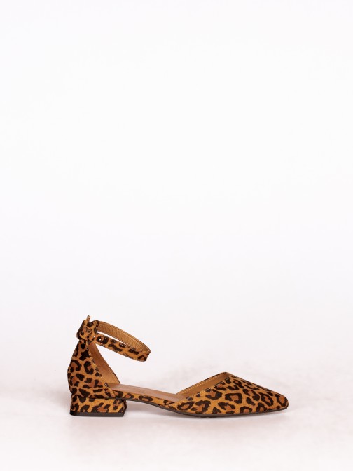 Sapato de Salto Baixo Animal Print