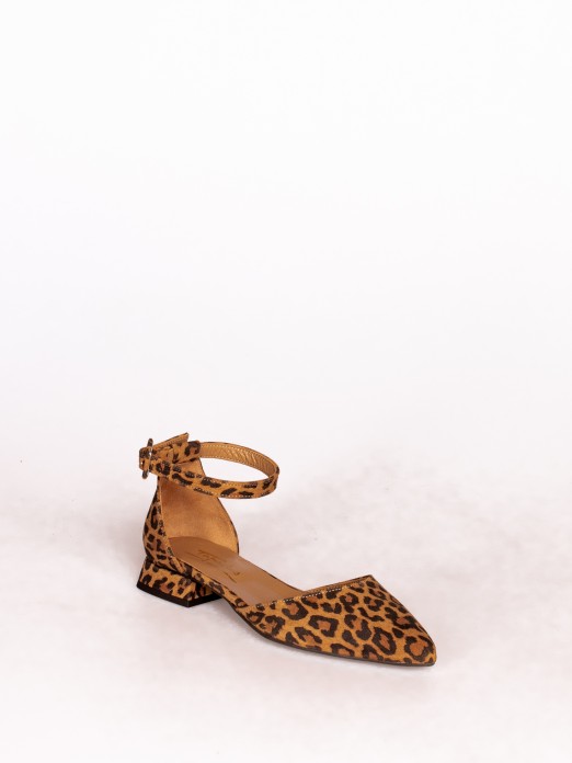 Sapato de Salto Baixo Animal Print