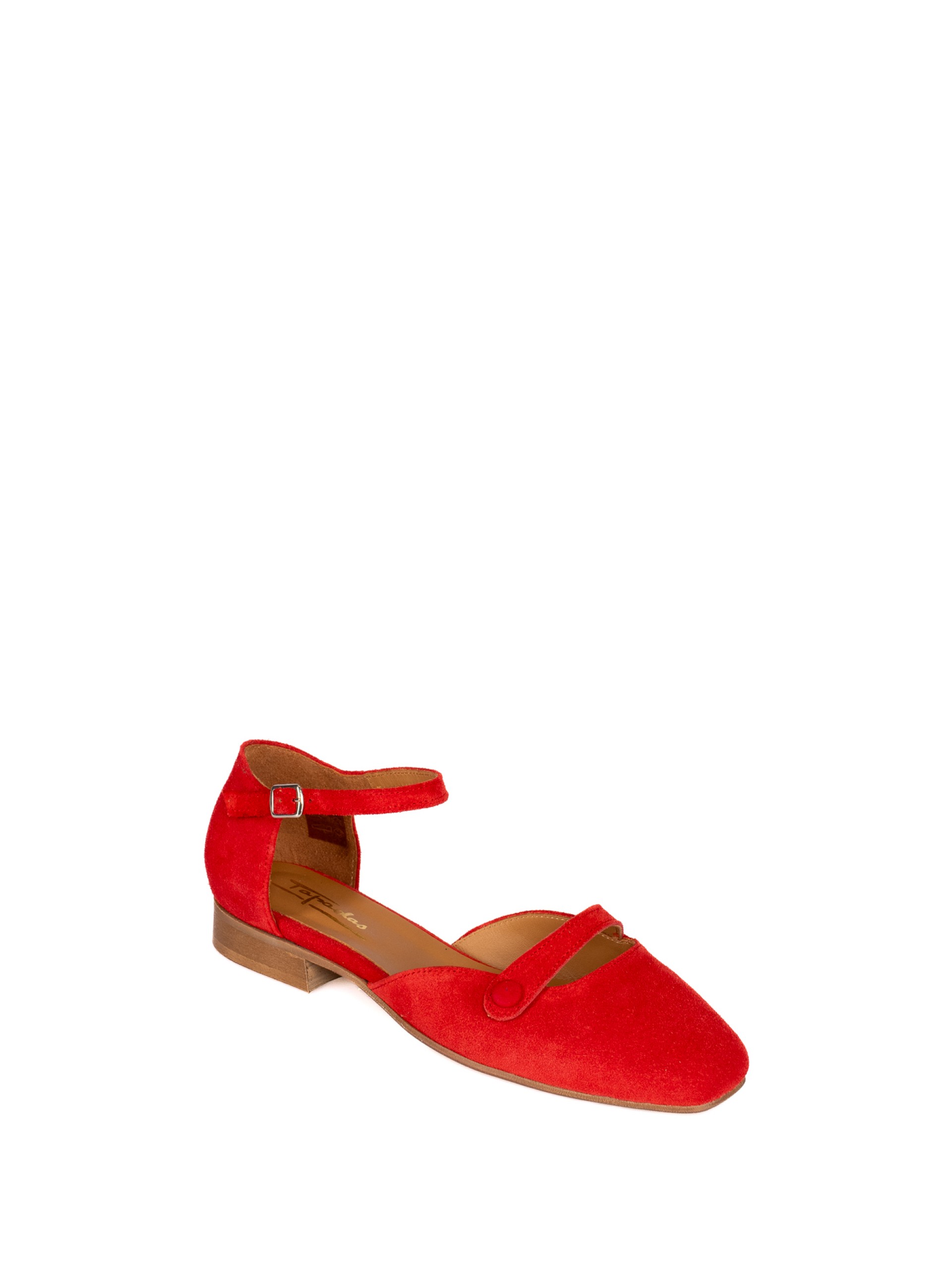 Suede button detail shoe