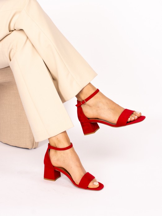 Suede Heel Sandal