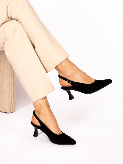Mule with Suede Heels