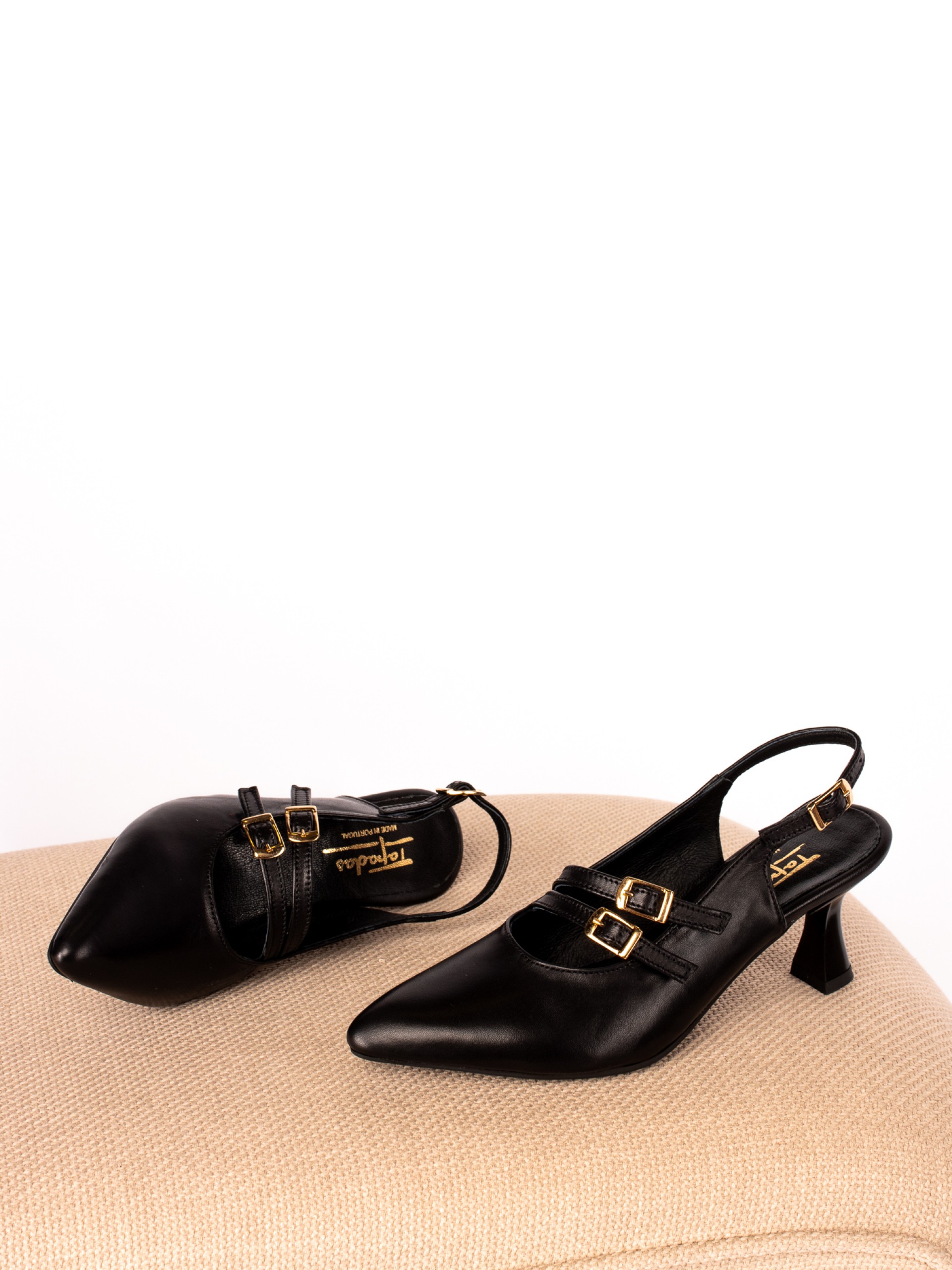 Mule with Leather Heel