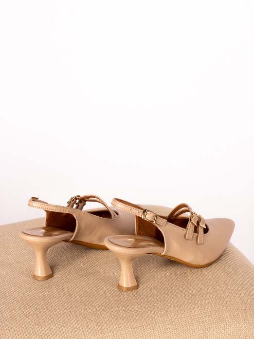 Mule com Salto em Pele