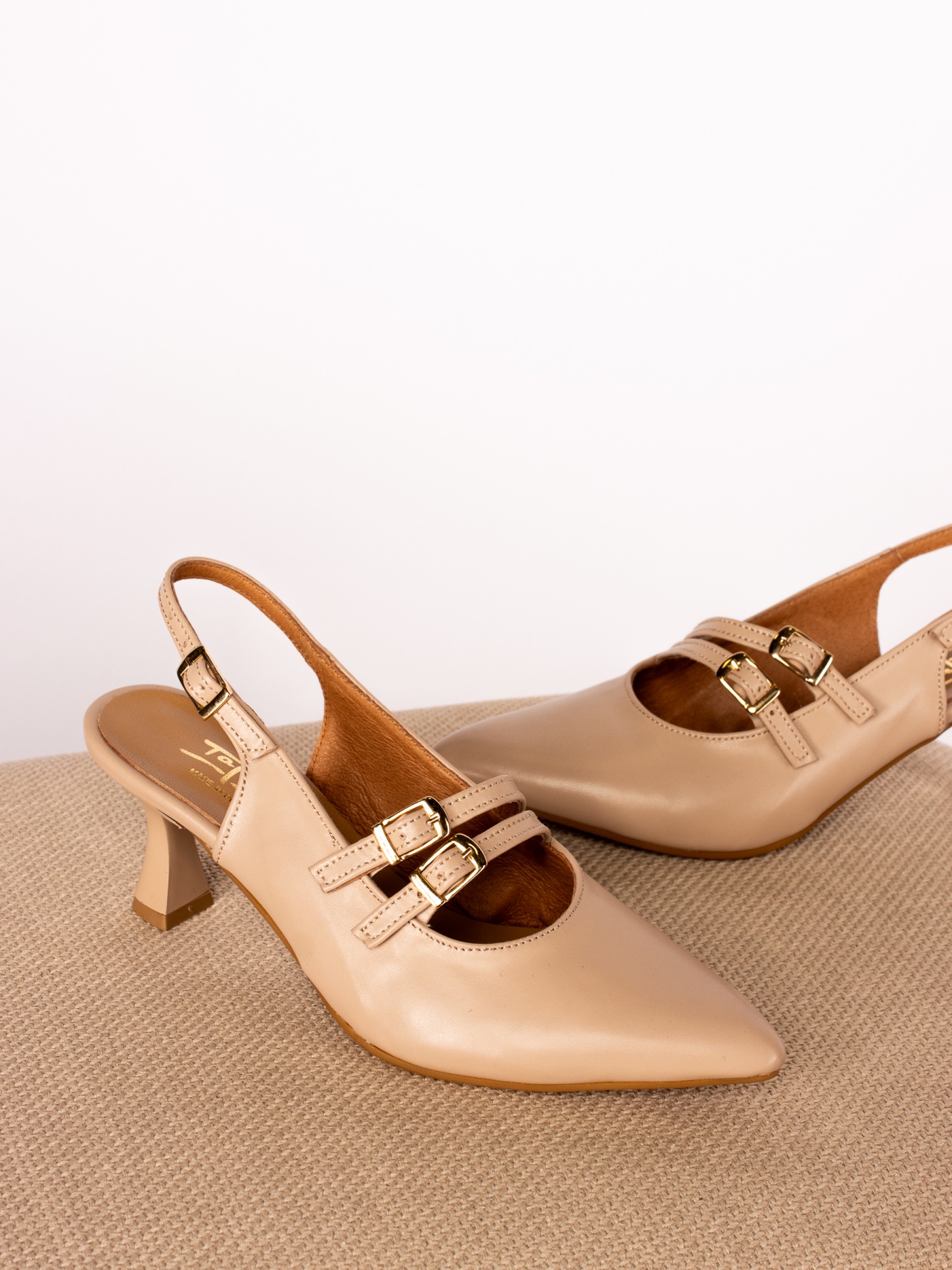 Mule with Leather Heel