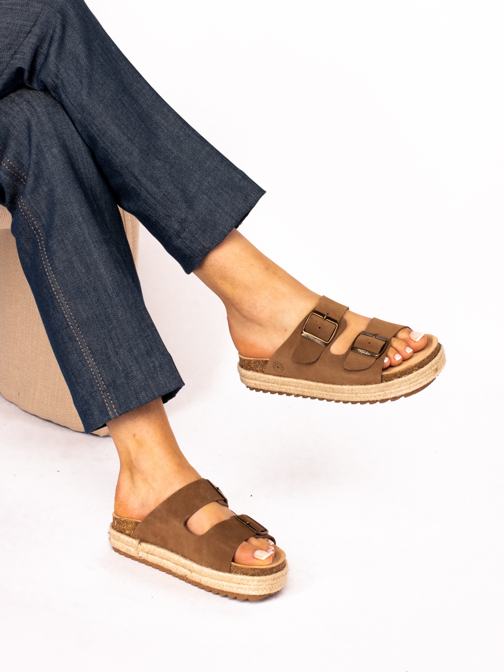 Bio Suede Rope Platform Flip Flops