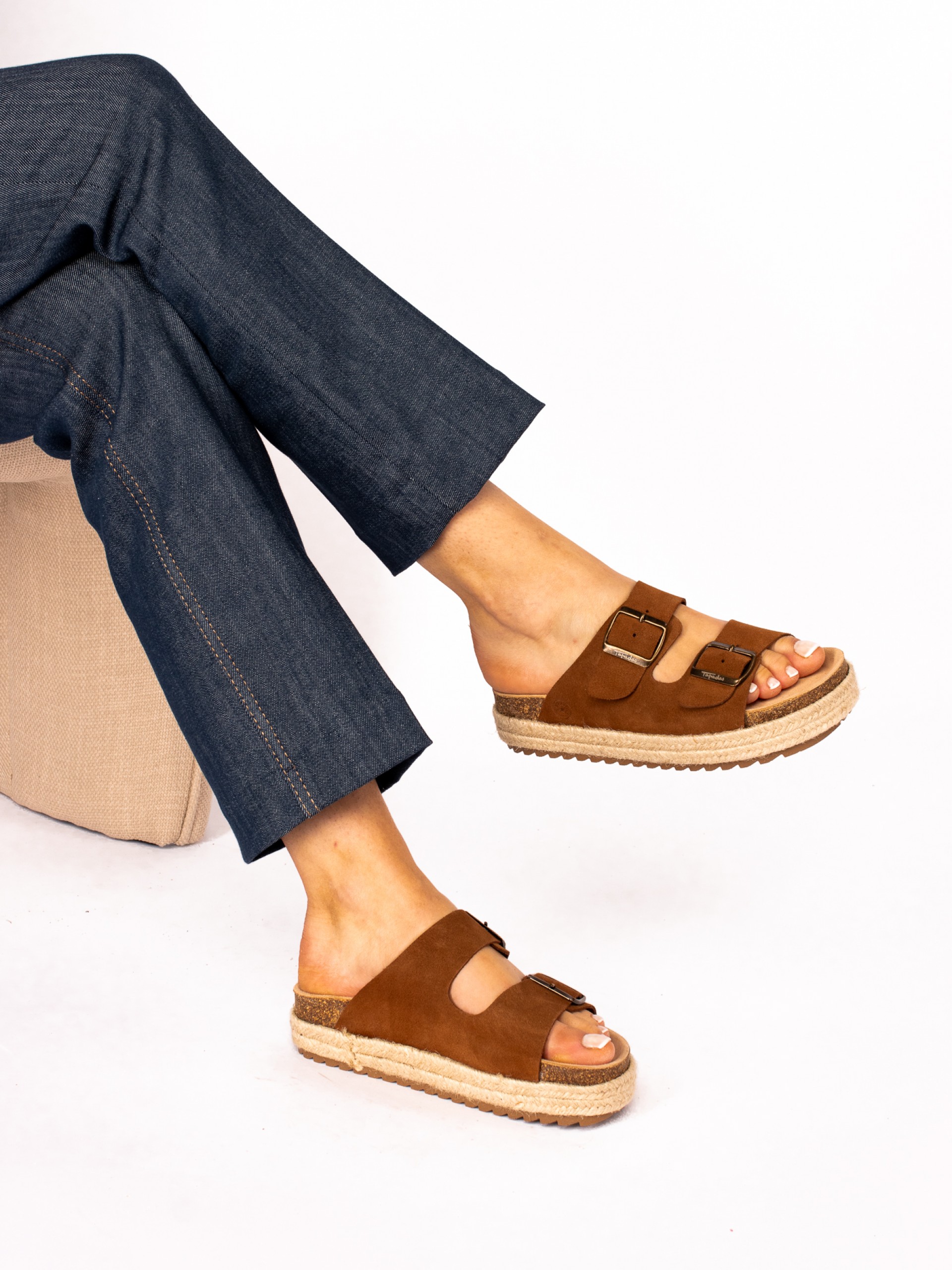 Bio Suede Rope Platform Flip Flops