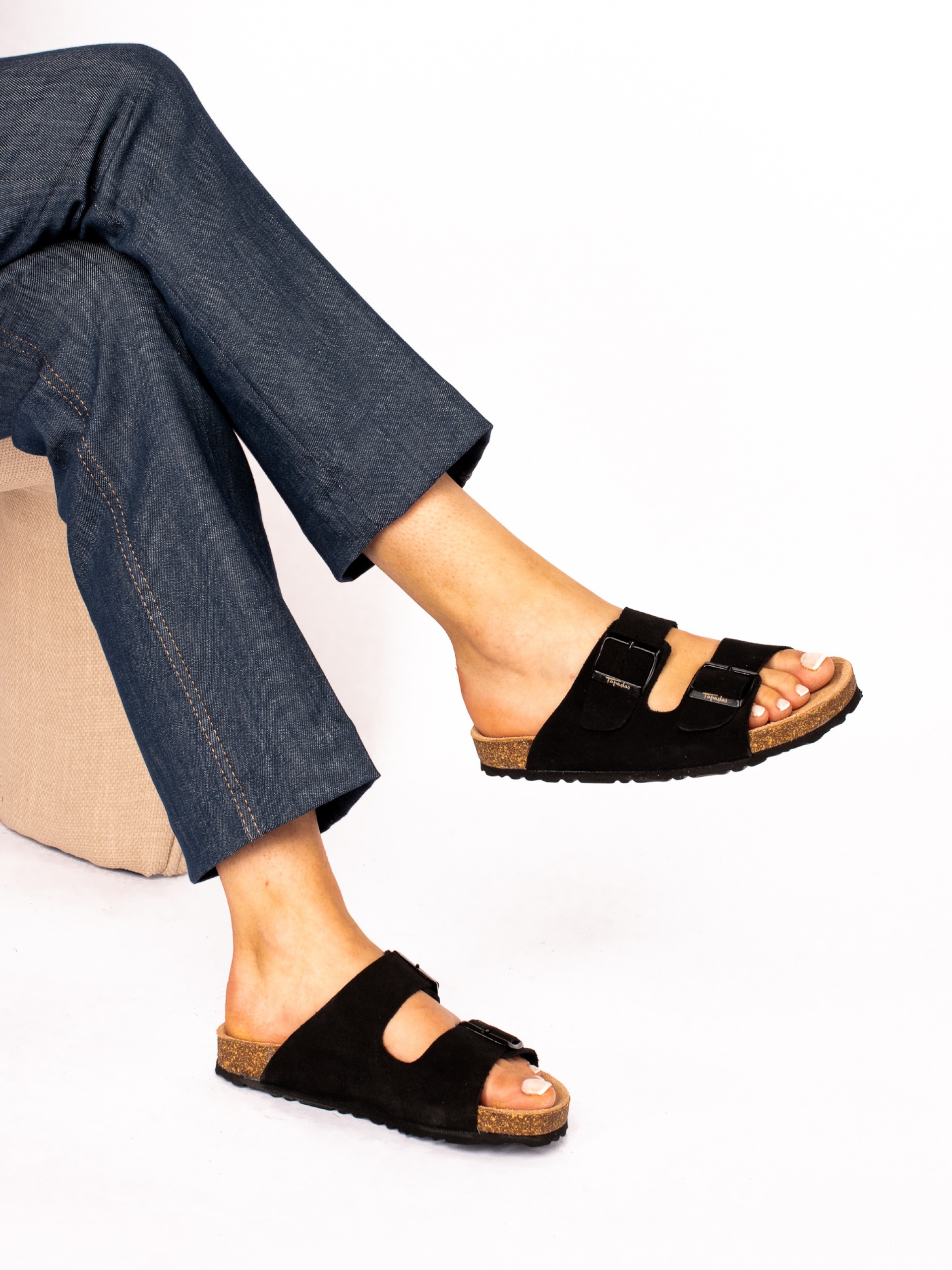 Bio Slipper with Two Suede Buckles