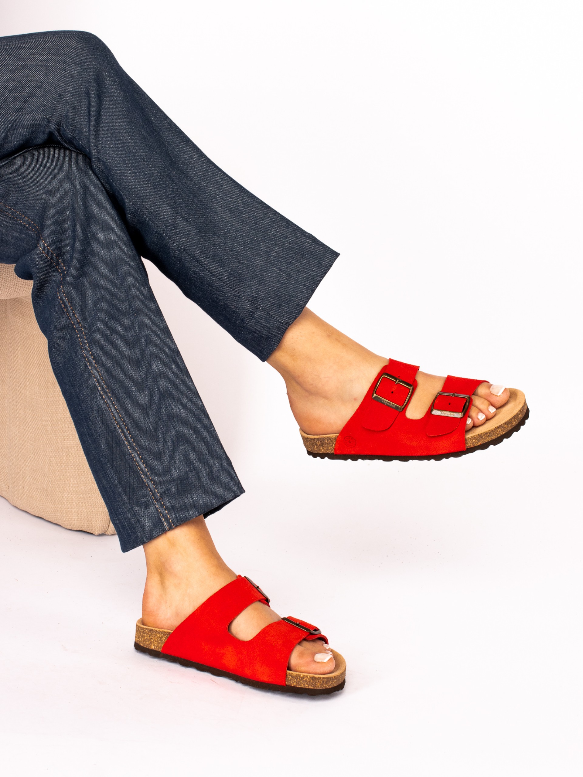 Bio Slipper with Two Suede Buckles