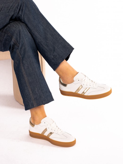 Leather High Sole Sports Shoes