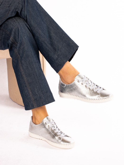 Sports Shoe in
 Laminated
 Leather