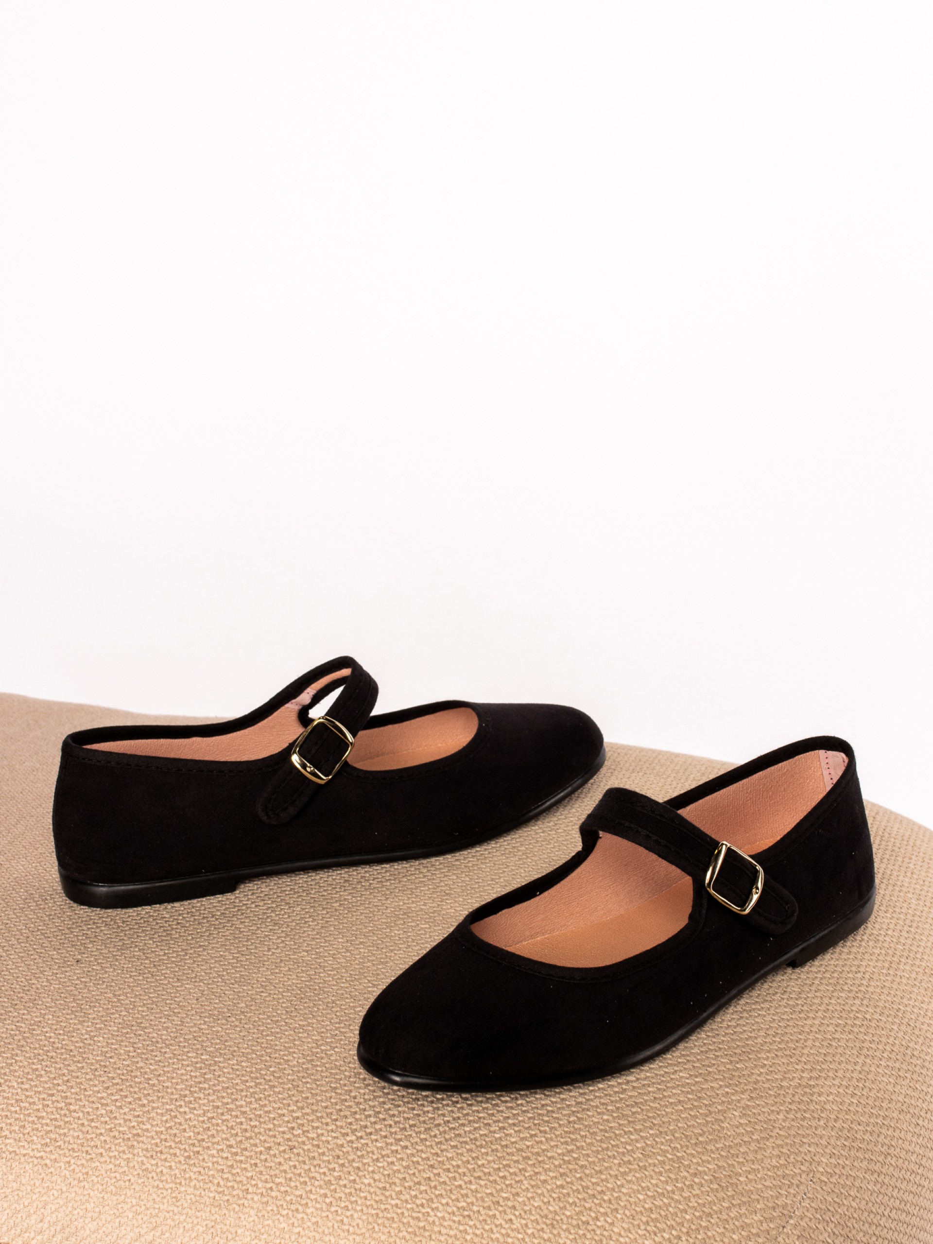 Mary Jane style flat shoes in fabric