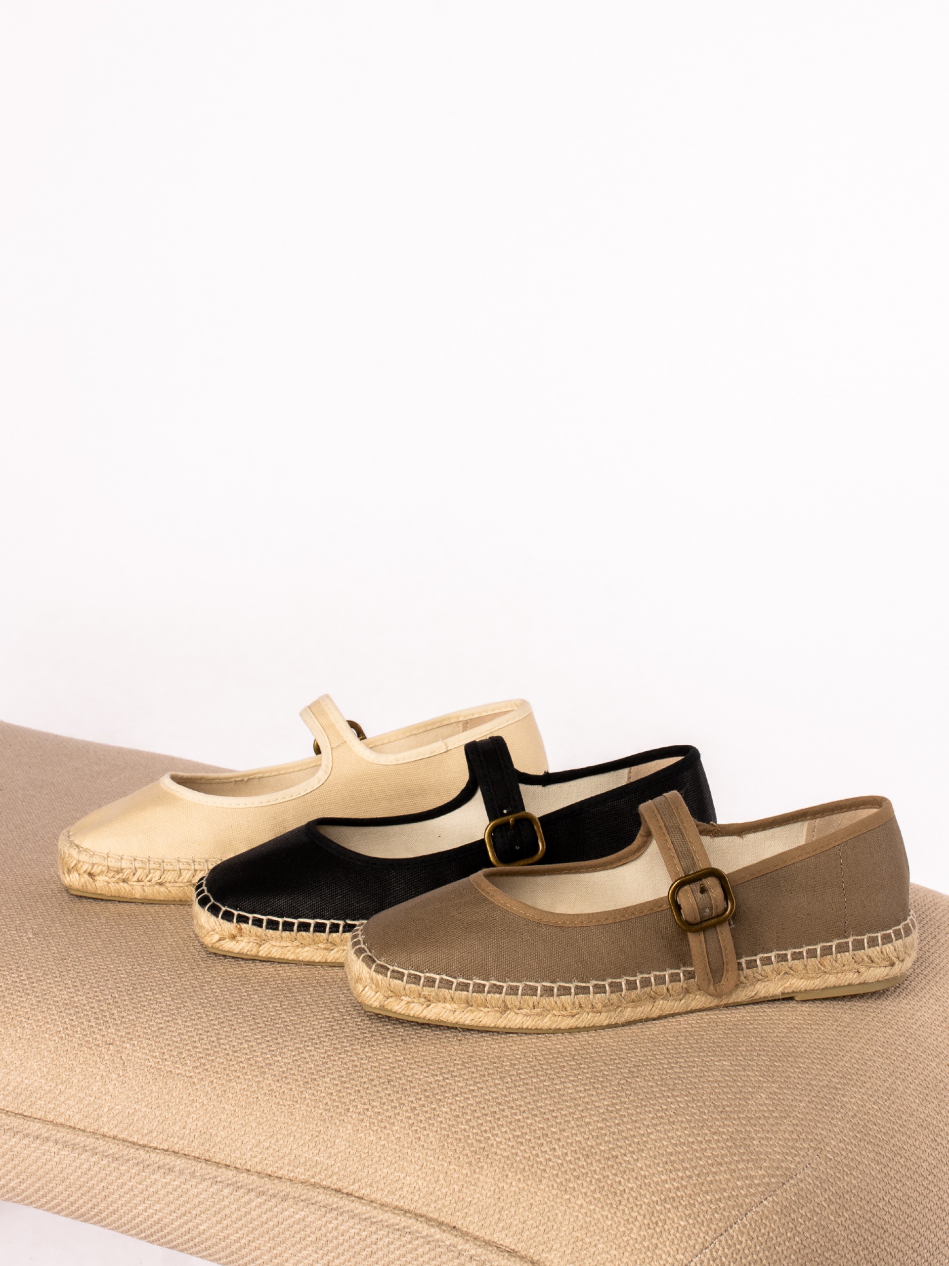 Fabric Flats with Rope Sole