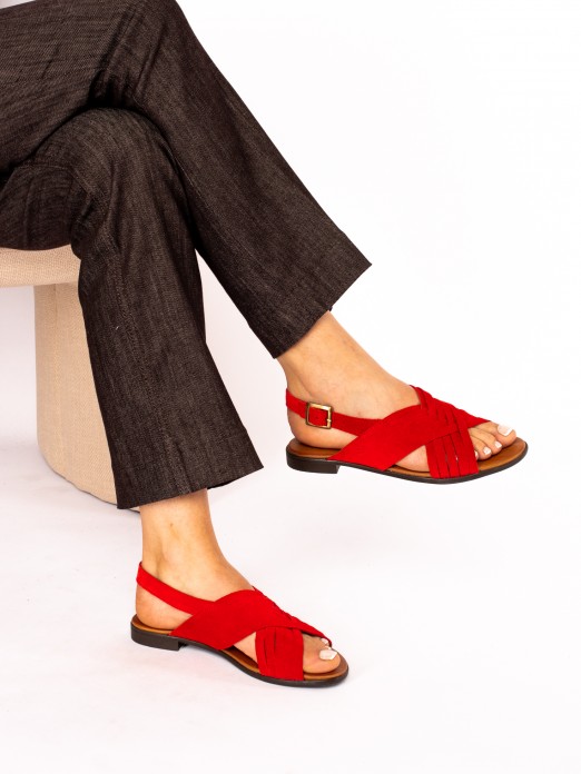 Suede Flat Sandal