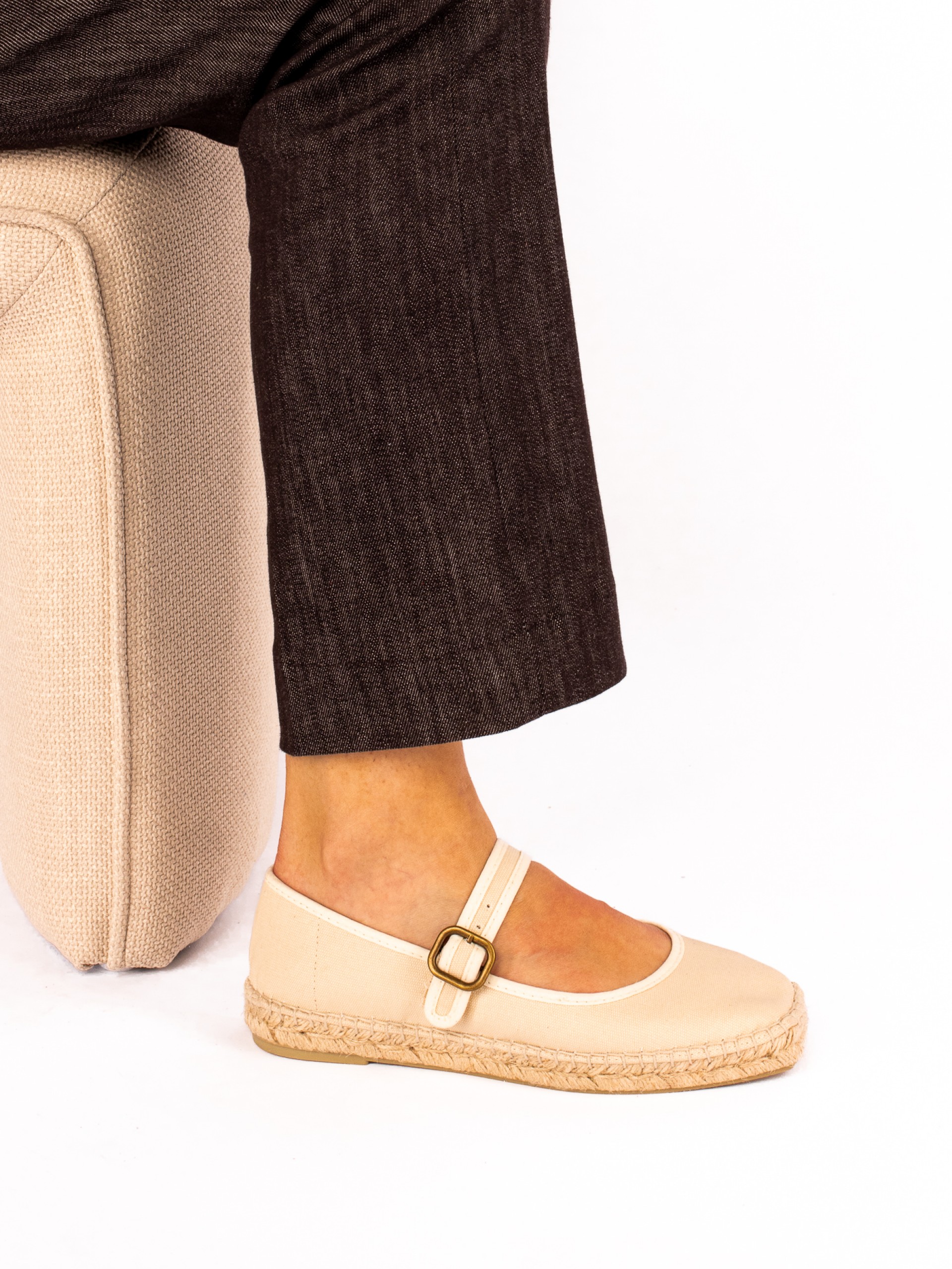 Fabric Flats with Rope Sole