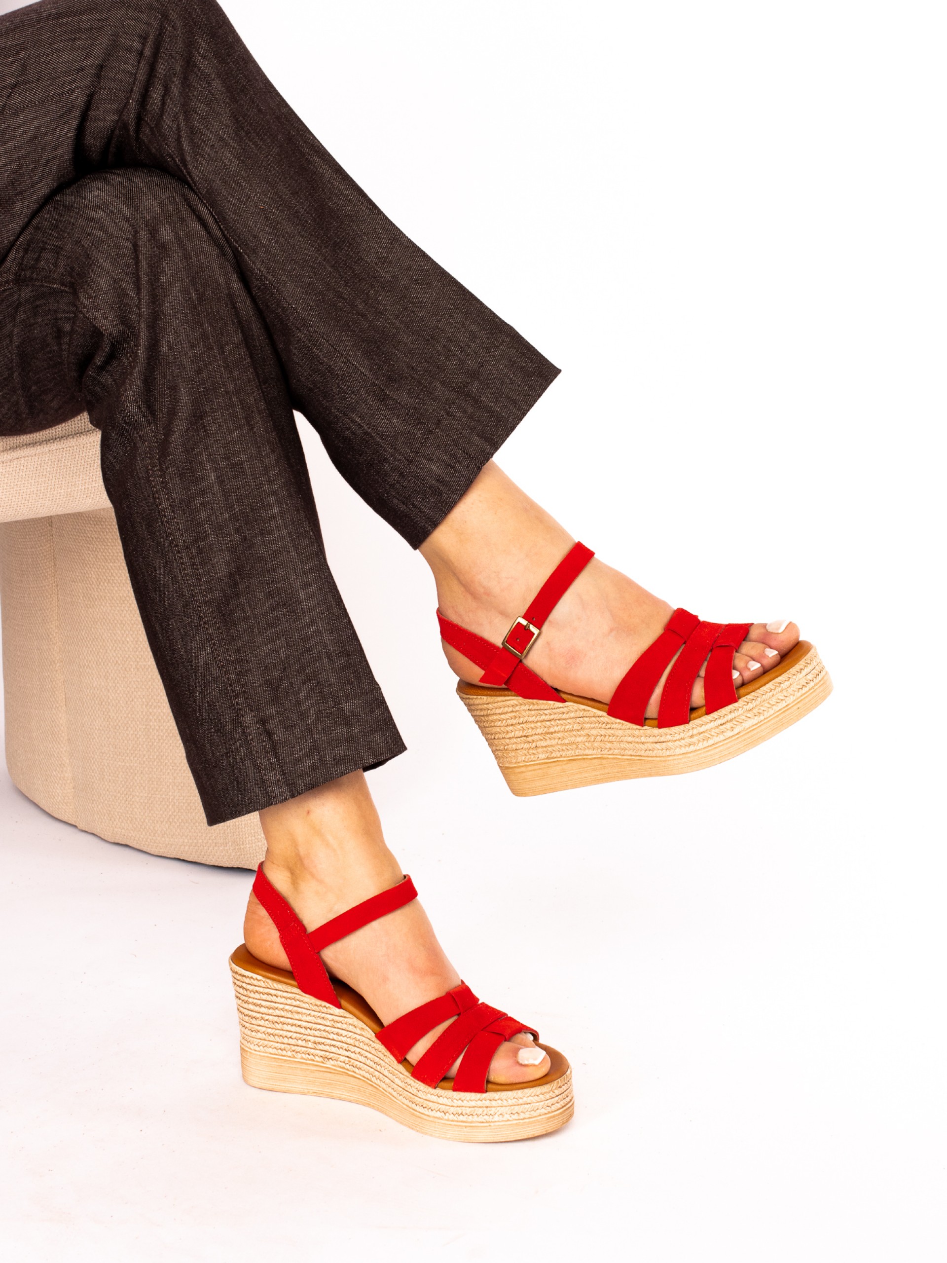 Sandália de Cunha Alta em Camurça