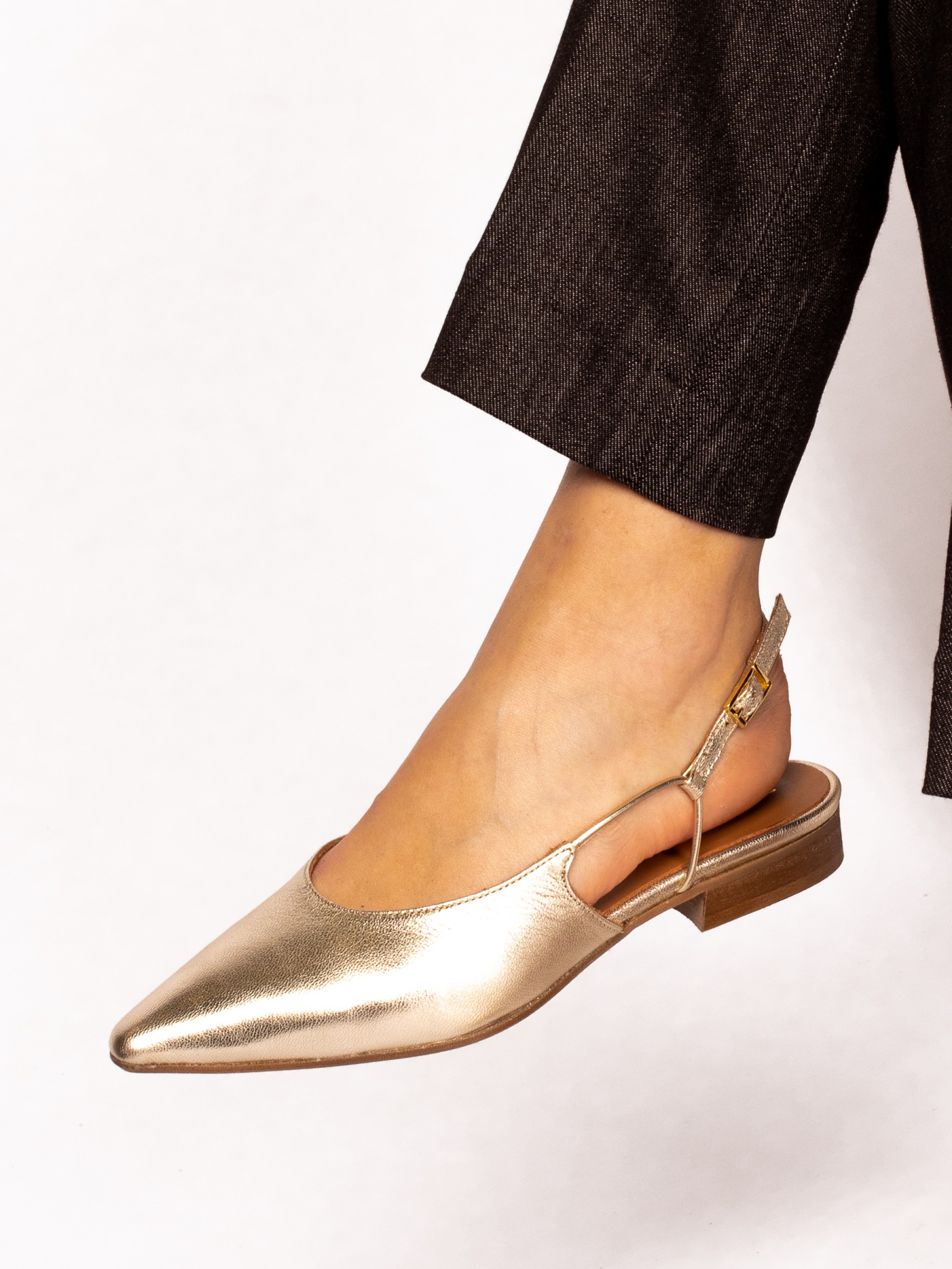 Laminated Leather Mule