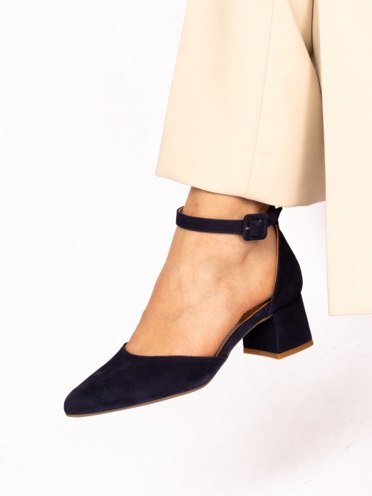 Suede Medium Heel Shoe
