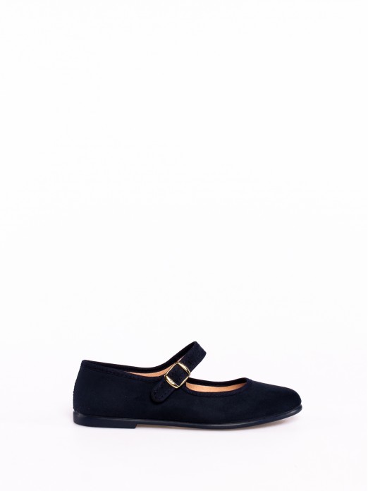 Mary Jane style flat shoes in fabric