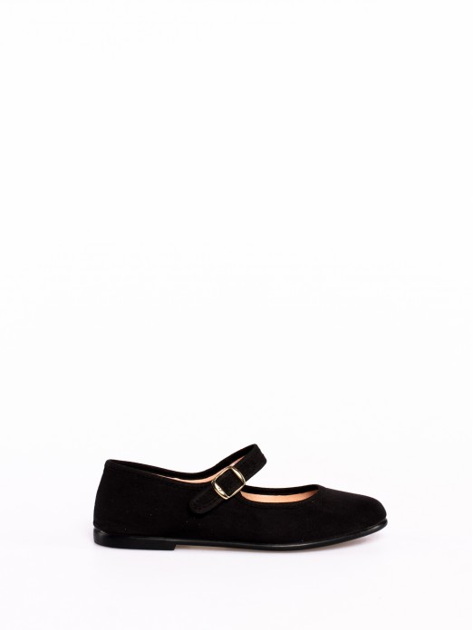 Mary Jane style flat shoes in fabric