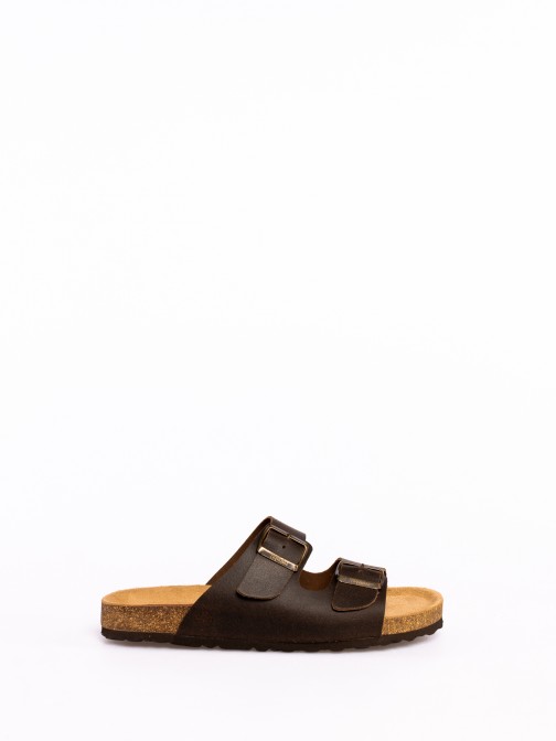 Bio Men's Flip Flops with Leather Buckles