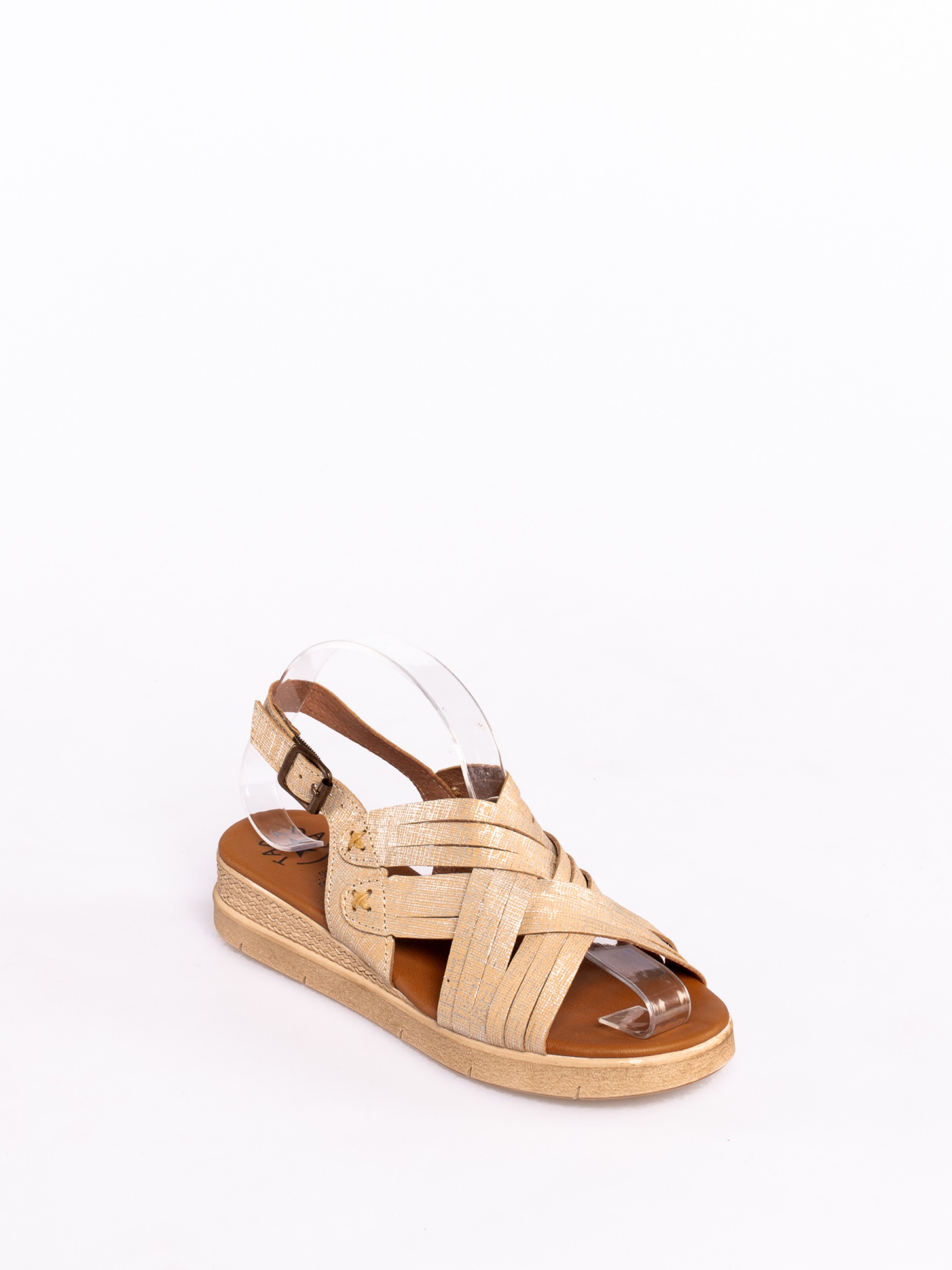 Sandália de Tiras cruzadas em Pele Fantasia