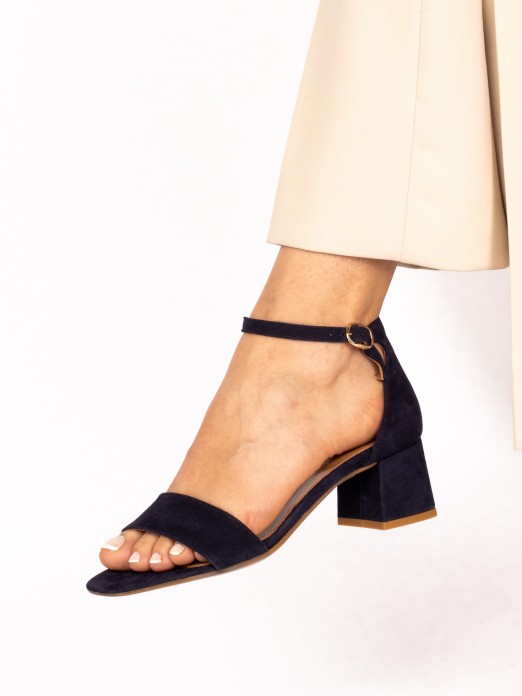 Suede Heel Sandal
