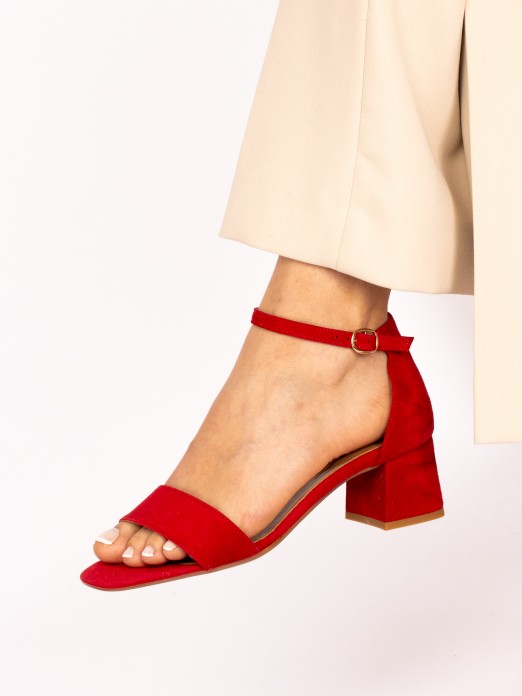 Suede Heel Sandal