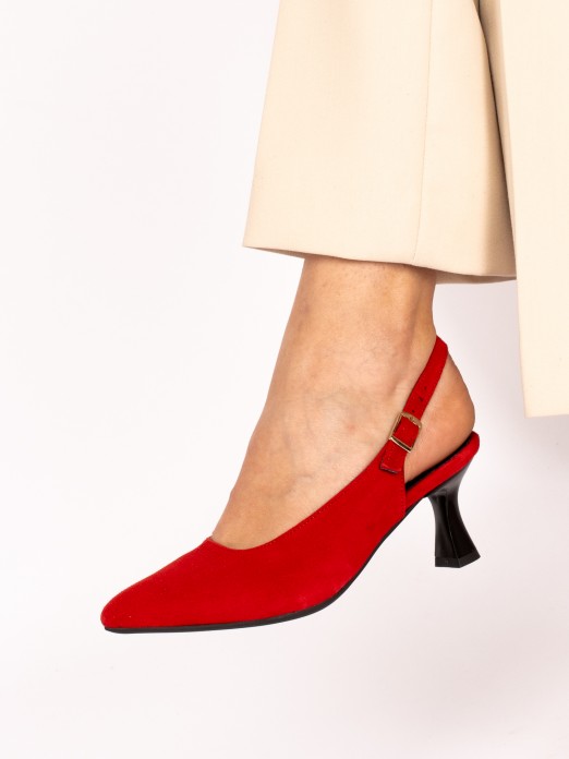 Mule with Suede Heels