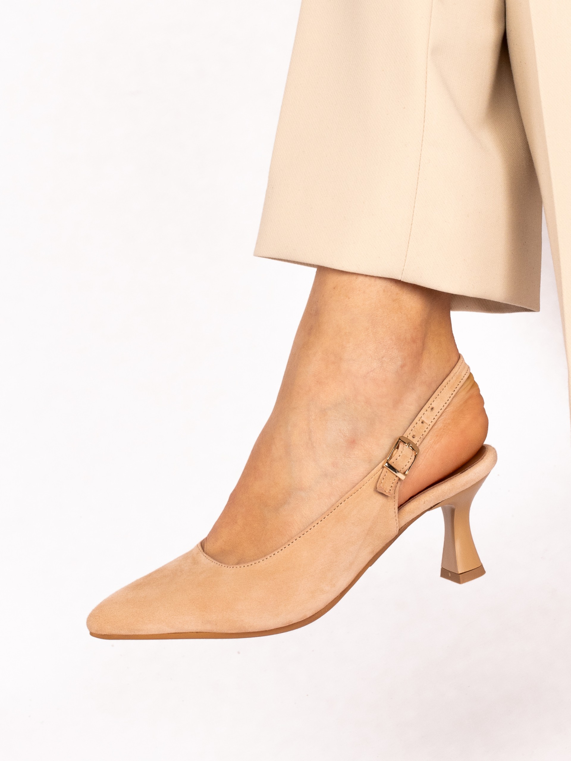 Mule with Suede Heels