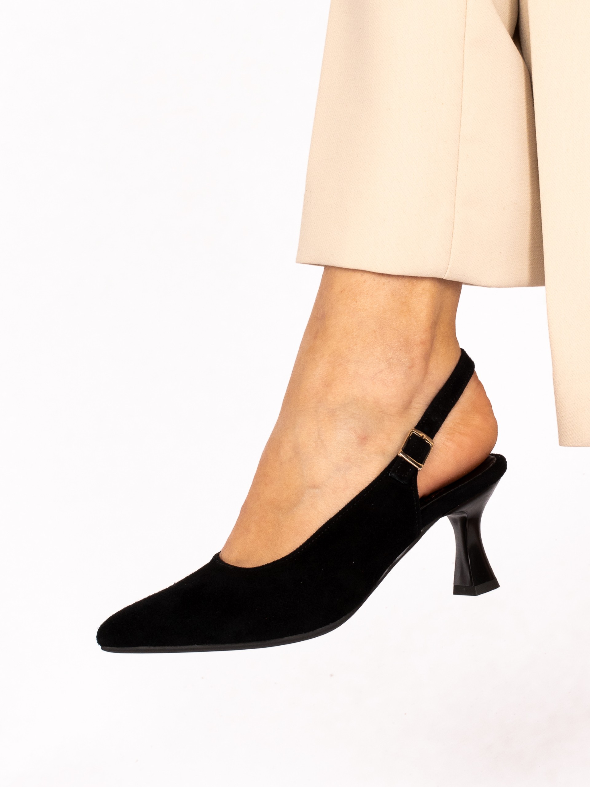 Mule with Suede Heels