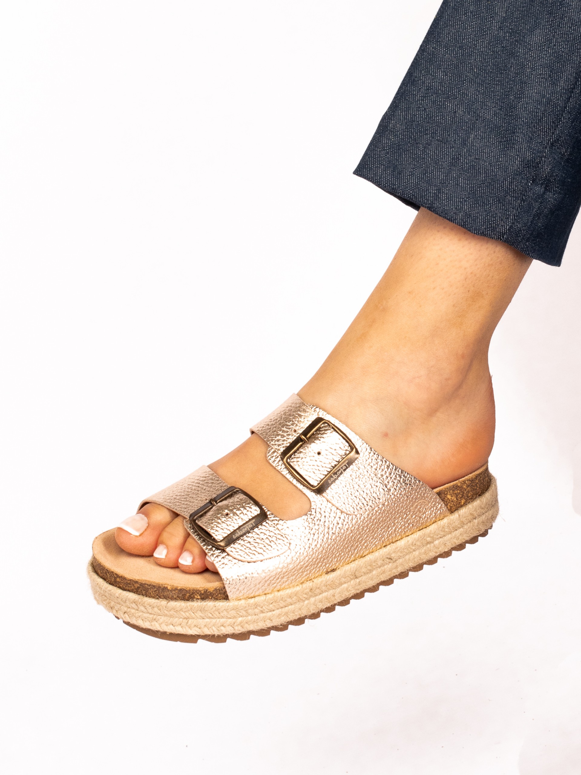 Chinela Bio Plataforma em Pele Floter