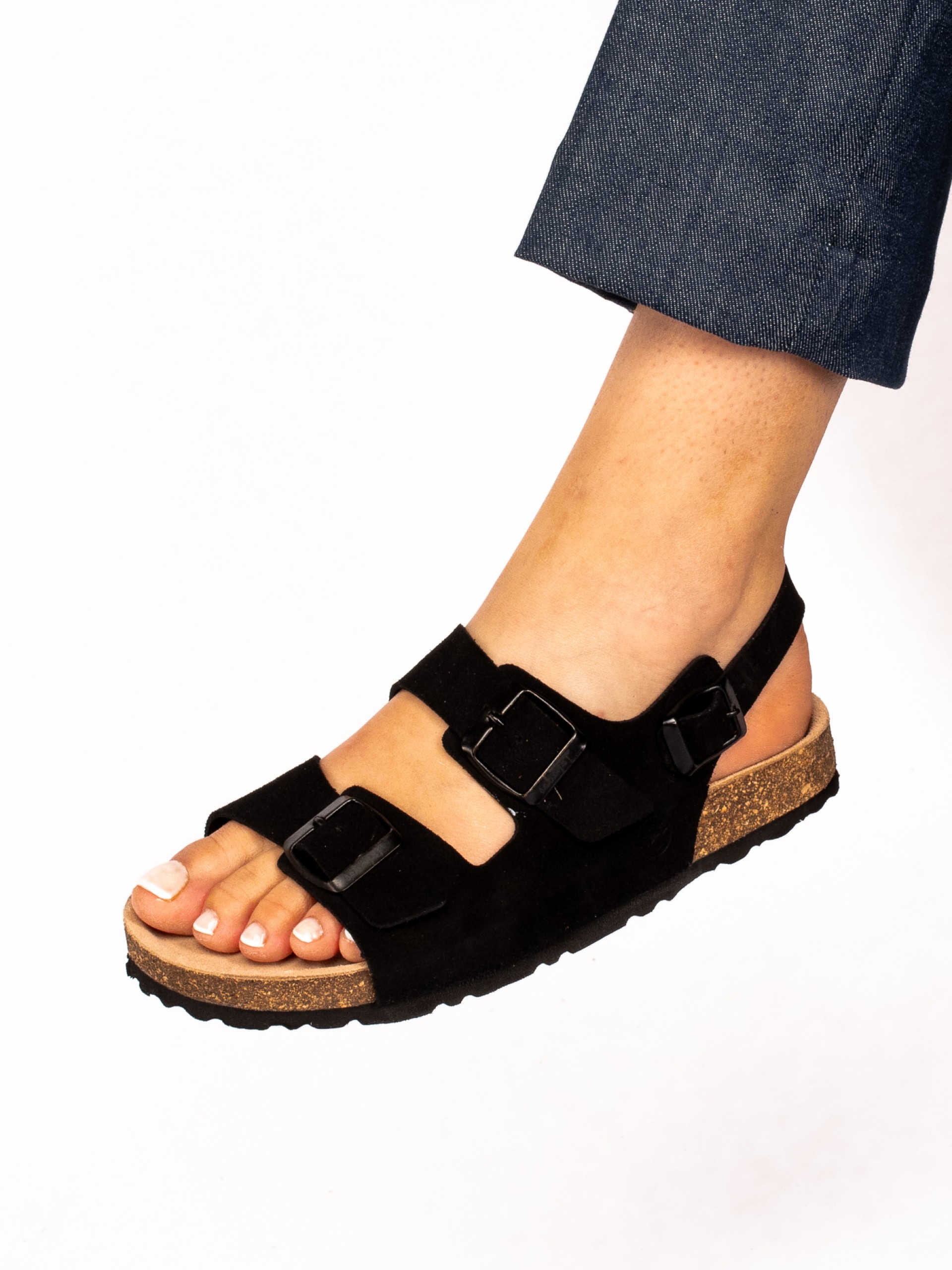 Sandália Bio com Fivelas em Camurça