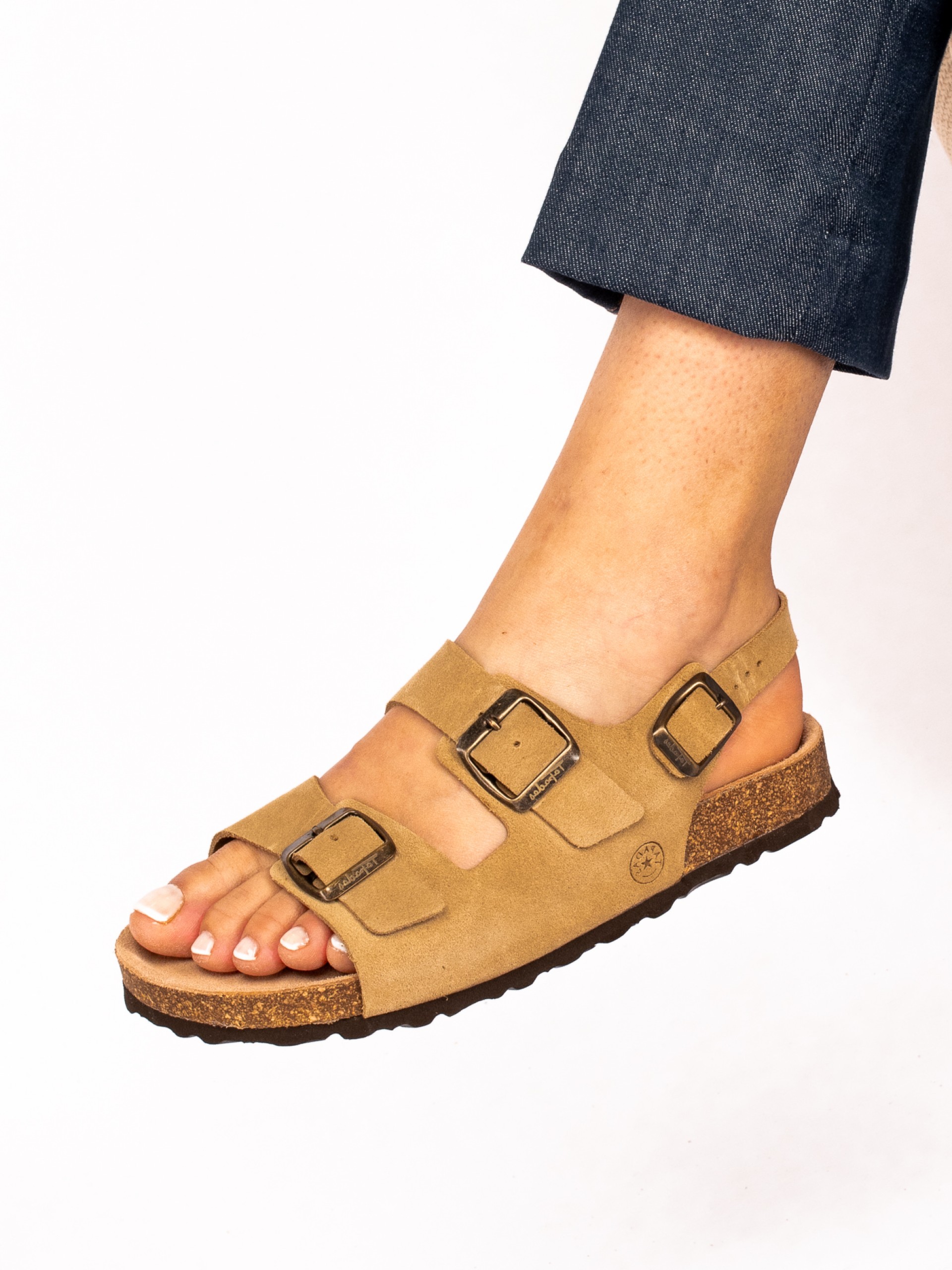 Sandália Bio com Fivelas em Camurça