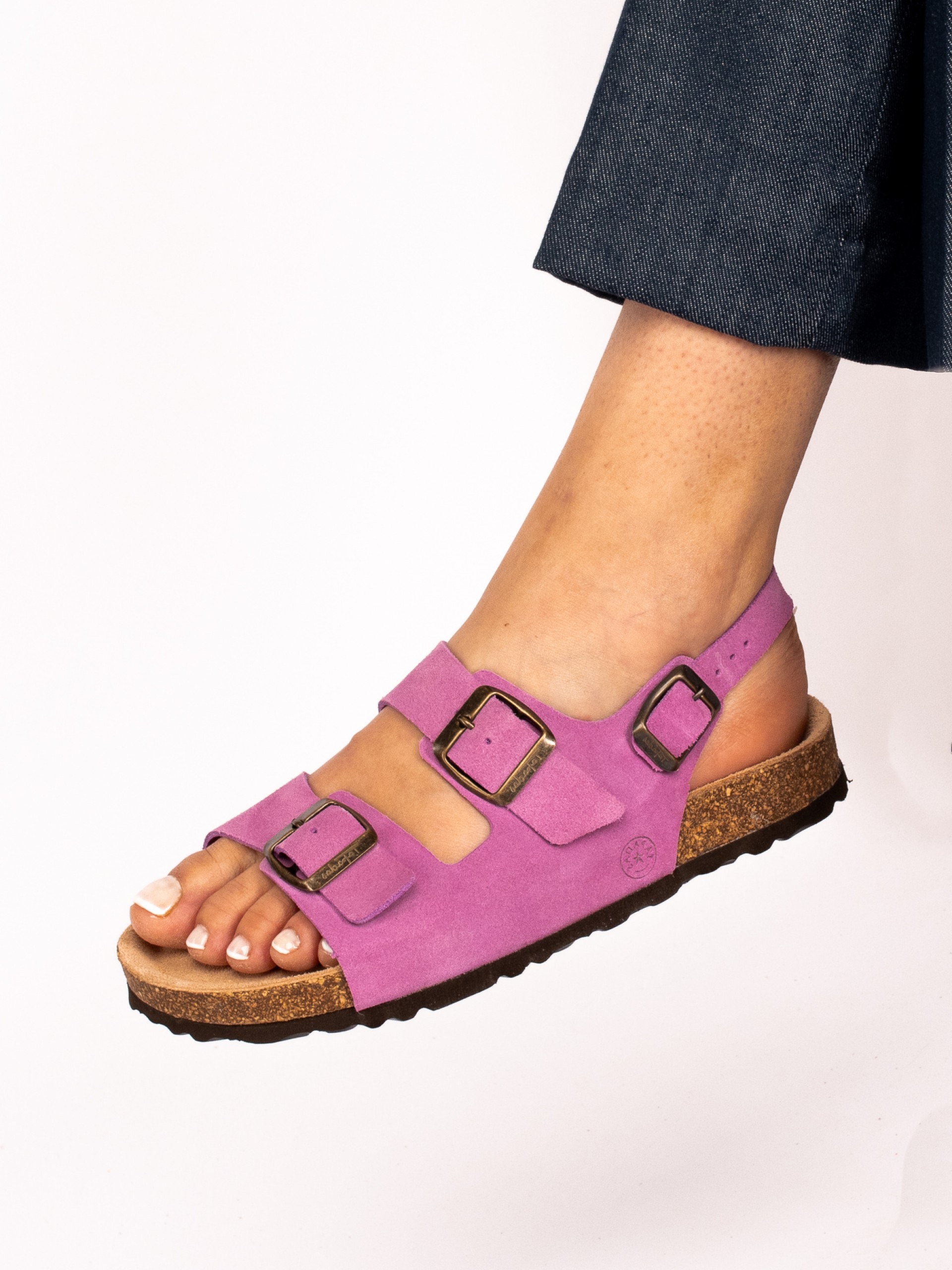 Sandália Bio com Fivelas em Camurça